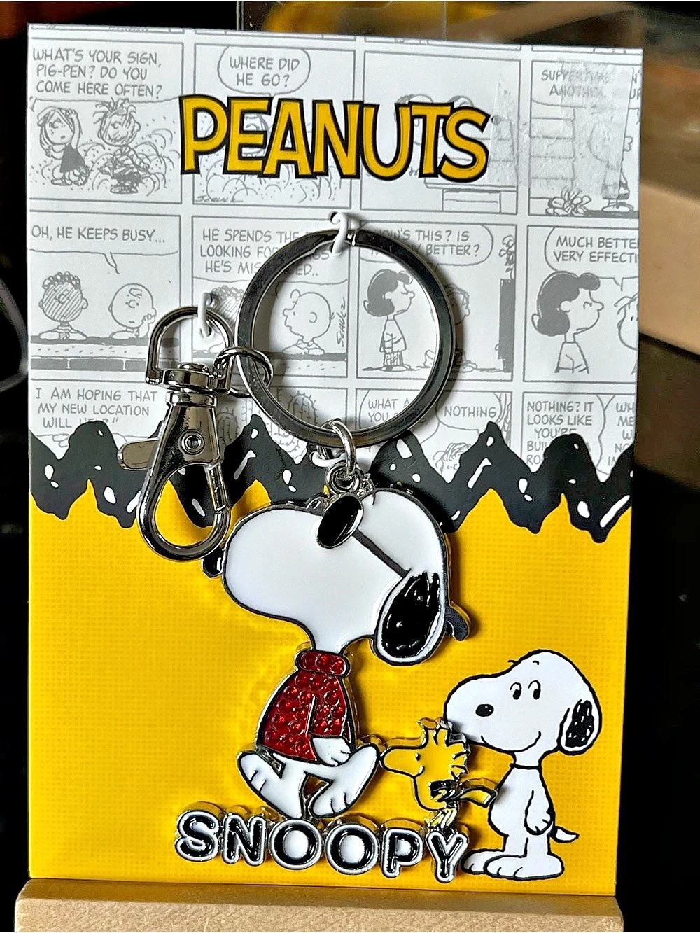 Peanuts Snoopy Joe Cool Keychain Snoopy Keychain Yellow NWT